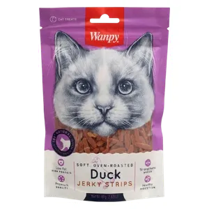 Wanpy Duck Jerky Strips Cat Snack - 80g