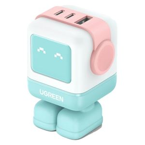 شاحن جداري يوجرين - Robot GaN - 3 منافذ - 65 واط - اخضر