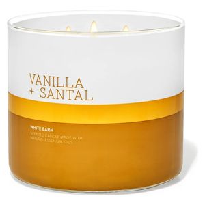 شمعة معطرة برائحة الفانيليا والسانتال وايت بارن 3 فتائل 411 غم