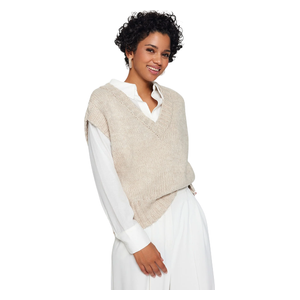 Trendyolmilla Crop Soft Textured Color Block Knitwear Sweater - Beige