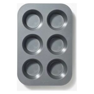  Figmint - Jumbo Muffin and Cupcake Pan - 6 Cup - Gray 
