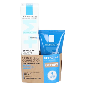  لاروش بوسيه ايفاكلار ديو بلس ام  مرطب ومصحح للعيوب, 40 مل مع جل رغوي منظف, 50 مل 