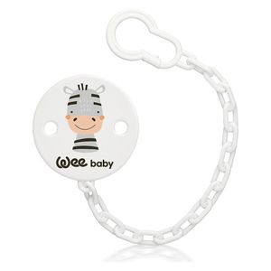 مشبك حمالة حلمة بسلسلة  من وي بيبي - يحافظ على نظافة الحلمة وسهولة الوصول - ابيض