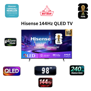  شاشة هايسنس - 98 انش - 4K - QLED - سمارت - 144 هرتز - فيدا - 98Q6Q - أسود 