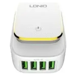  شاحن حائط لدنيو - A4405 - بقدرة 22 واط - 4 منافذ USB - ابيض 