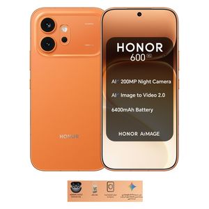 هونر 600 5G - دبل سيم - شاشة 6.57 بوصة AMOLED - معالج سناب دراغون 7 الجيل الرابع - بطارية 7000 مللي أمبير بالساعة، شحن 80 واط، ميزات ذكاء اصطناعي + خدمة جوجل AI برو + ضمان الشاشة لمدة سنة + حافظة موبايل + سماعات هونر ايربودز كليب