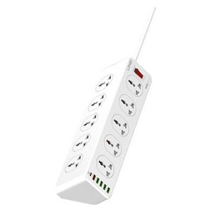  LDNIO SC10610C - Power Strip - 10 AC Outlets - 2m Extension Cord - White 