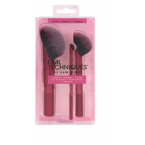  مجموعة فرش ماكياج ريبل ايدج تريو وردي 3 قطع - ريل تكنيكز 