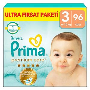  حفاضات بريما بريميوم كير ميدي - مقاس 3 - 96 قطعة 