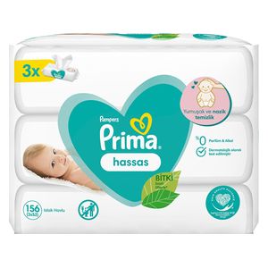  Prima Sensitive Baby Wet Wipes - 3 x 52 sheets 