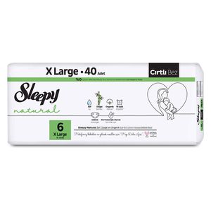  Sleepy Baby Diapers - Size 6 X-Large - with Bamboo Extract and Organic Cotton - 40 Diapers 