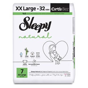  Sleepy Baby Diapers - Size 7 XXL - With Bamboo Extract and Organic Cotton - 32 Diapers 