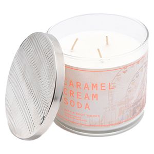  Bath & Body Works Caramel Cream Soda 3 Wick Scented Candle - 411 gm 