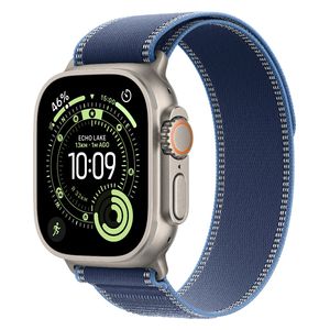 Apple Watch Ultra 3 - 49mm Natural Titanium Trail loop Blue Bright Blue - Satellite Connectivity - High Blood Pressure Alerts - M/L