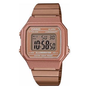  Casio Watch B650WC-5ADF For Unisex - Digital Display, Stainless Steel Band - Pink 