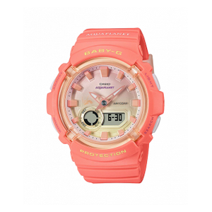  Casio Watch BGA-280AQ-4ADR For Women - Analog Display, Resin Band - Pink 