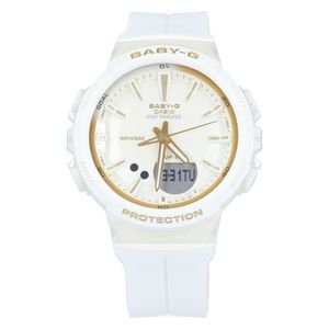  Casio Watch BGS-100GS-7ADR For Women - Analog Display, Resin Band - White 