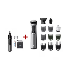 Philips MG7715 - Shaver - Silver + Philips NT3650 - Ear&Nose Trimmer - Grey