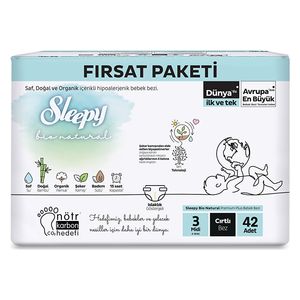  Sleepy Baby Diapers - Size 3 Midi - with Bamboo Extract and Almond Milk - 42 Diapers 