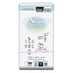  Sleepy Diapers - Size 5 (11-18 kg) - with Bamboo Extract and Organic Cotton - 40 Diapers 