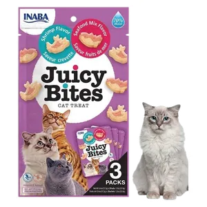 اينابا طعام قطط روبيان ومأكولات بحرية - 3 قطع