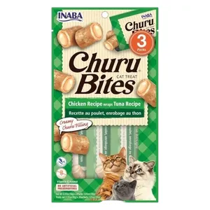 Inaba Churu Bites Chicken Recipe &Tuna Recipe Cat Snack - 3 Piece