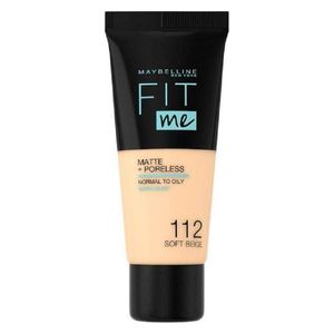  Maybelline Matte & Poreless Foundation, 112 Soft Beige - 30 ml 