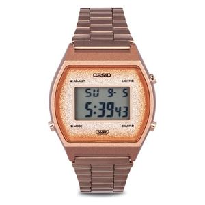  ساعة كاسيو للجنسين B640WCG-5DF - عرض رقمي, سوار من ستانلس ستيل - وردي 