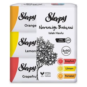  Sleepy Citrus Garden Wet Baby Wipes - 3×90 Wipes 