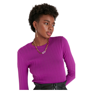 ترينديول ميلا سويتر  منسوج بياقة مستديرة - بنفسجي 