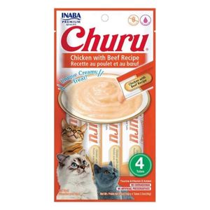  Inaba Churu Chicken with Beef Recipe Cat Snack - 4 Pieces 