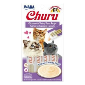 Inaba Churu Chicken with Shrimp Recipe Cat Snack - 4 Pieces