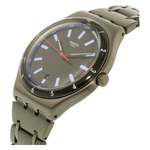  Swatch Watch YWM400G For Men - Analog Display, Stainless Steel Band - Gray 
