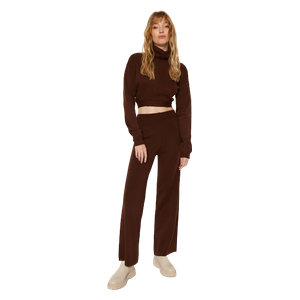 Trendyolmilla Tie Detailed Sweater Trousers Knitwea - Brown