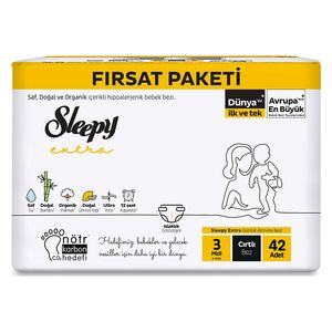  Sleepy Baby Diapers - Size 3 Midi - with Bamboo Extract and Lemon Oil - 42 Diapers 
