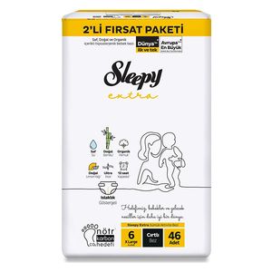  Sleepy Baby Diapers - Size 6 X-Large - with Bamboo Extract and Lemon Oil - 46 Diapers 