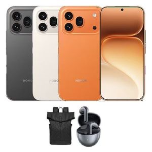 Honor 600 Pro - Dual SIM - 6.57-inch AMOLED Display - Snapdragon 8 Elite - 7000mAh Battery, 80W Charging, Ai Features + EarBuds + Bag