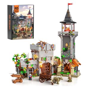 FUNWHOLE f9027 - Medieval Watchtower with Built-in LED Lighting - 1625 pieces