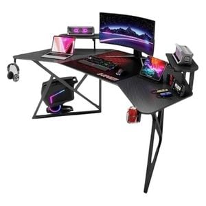 طاولة ألعاب GAMING D2204 - إضاءة ليد ار بي جي على الحواف - حامل كوب؛ حامل سماعة - اسود