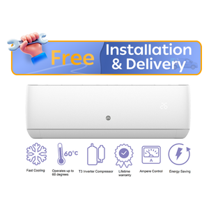 Flo AH24X23 - 2 Ton - Wall Mounted Split - White - Inverter - Amp Control - Free Installation