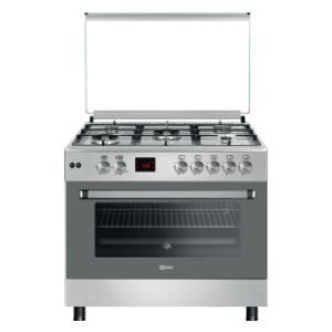 Inside LU-FULL90-MST - 5 Burners - Gas Cooker - Gray