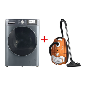 Denka MWM-10GFL - 10Kg - 1400RPM - Front Loading Washing Machine - Gray + Denka HA-6600BVCNG - 2000W - Bag Vacuum Cleaner