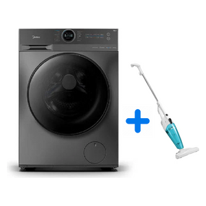 Midea MF200D120WB/T - 12/8Kg - Front Loading Washing Machine & Dryer - Silver + Midea SC861 - Handheld Vacuum Cleaner - White