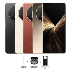 هونر MagicV5 5G - دبل سيم - 512/16 كيكابايت - OLED 120Hz, 5000 nits - معالج سنابدراكون 8 اليت - بحجم بطارية 5820 + سماعات هونر تشويس كليب + حافظة هونر تشويس + قلم هونر ماجيك