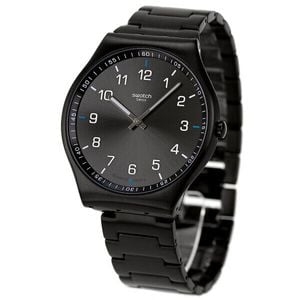  Swatch Watch SS07B100G For Unisex - Analog Display, Stainless Steel Band - Black 