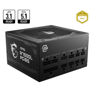  مزود طاقة ام اس ئاي - A750GL PCIE5 - بقدرة 750 واط - 80 PLUS Gold - اسود 