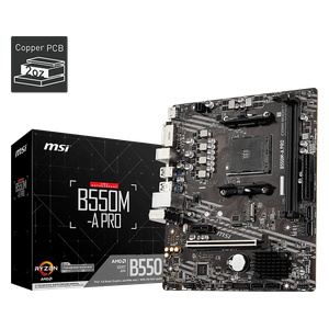  MSI - B550M-A Pro - Motherboard - PCIe Gen4 M.2 Support - Black 