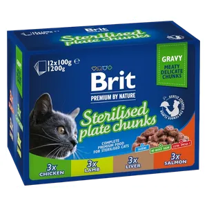 بريت طعام للقطط المعقمة على شكل قطع - 12 قطعة