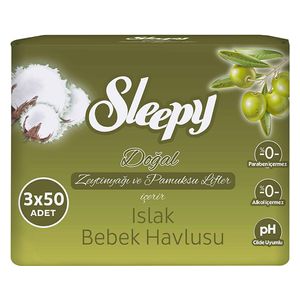  Sleepy Olive Oil Baby Wet Wipes - 3×50 Wipes 