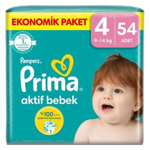  حفاضات بريما أكتيف بيبي مقاس 4 مكسى - 54 قطعة 